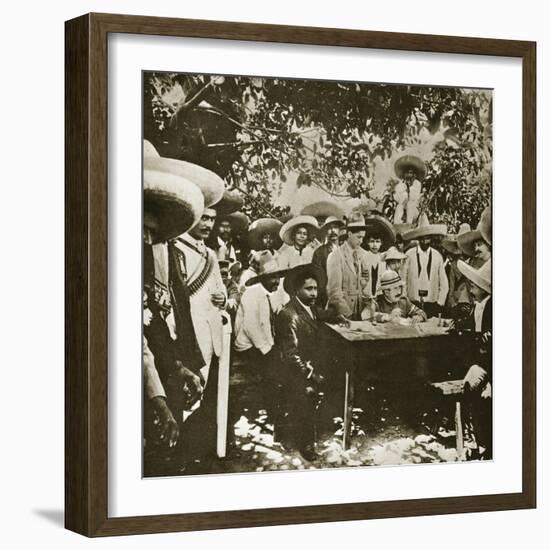 General Gonzalez Negotiating with Emiliano Zapata on Behalf of President Carranza-null-Framed Giclee Print