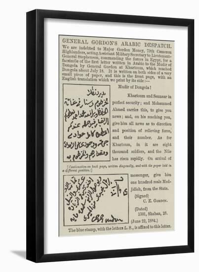 General Gordon's Arabic Despatch-null-Framed Giclee Print