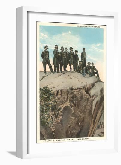 General Grant and Staff, Lookout Mountain, Tennessee-null-Framed Art Print