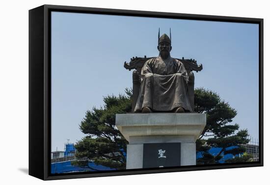 General Gyebaek Statue in Front of the Buso Mountain Fortress in the Busosan Park-Michael-Framed Stretched Canvas