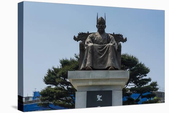 General Gyebaek Statue in Front of the Buso Mountain Fortress in the Busosan Park-Michael-Stretched Canvas