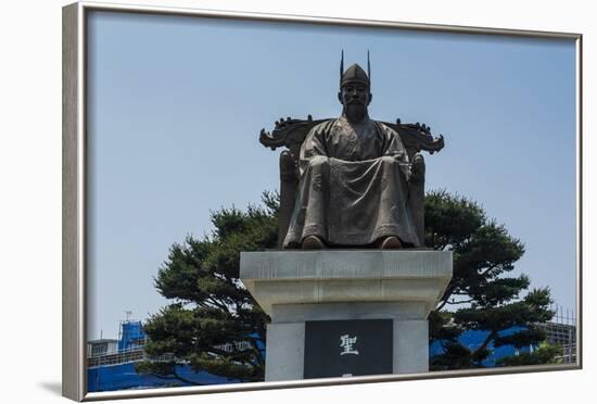 General Gyebaek Statue in Front of the Buso Mountain Fortress in the Busosan Park-Michael-Framed Photographic Print