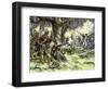 General Harmar Defeated by Miami Tribe Warriors in the Old Northwest Territory, c.1790-null-Framed Giclee Print