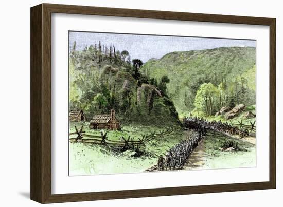 General James Longstreet's March through Thoroughfare Gap at the Second Battle of Bull Run, c.1862-null-Framed Giclee Print