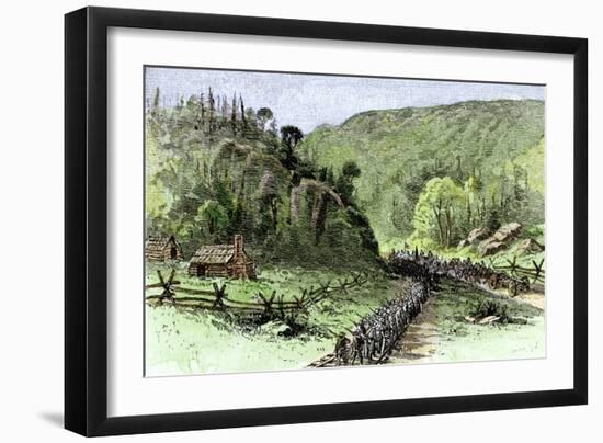 General James Longstreet's March through Thoroughfare Gap at the Second Battle of Bull Run, c.1862-null-Framed Giclee Print