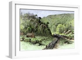 General James Longstreet's March through Thoroughfare Gap at the Second Battle of Bull Run, c.1862-null-Framed Giclee Print