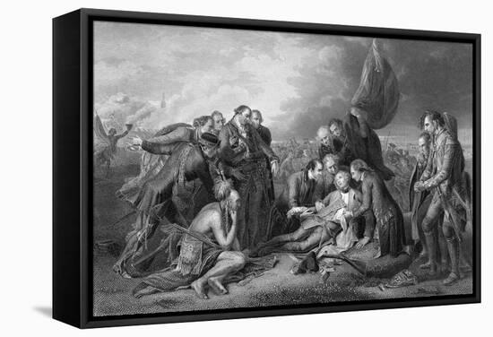 General James Wolfe Dying with Soldiers Surrounding Him-null-Framed Stretched Canvas