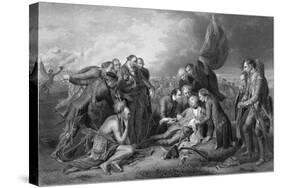 General James Wolfe Dying with Soldiers Surrounding Him-null-Stretched Canvas