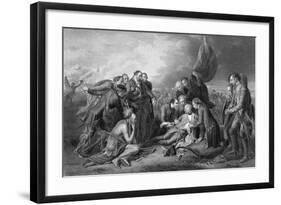 General James Wolfe Dying with Soldiers Surrounding Him-null-Framed Giclee Print