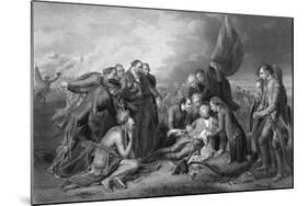 General James Wolfe Dying with Soldiers Surrounding Him-null-Mounted Giclee Print