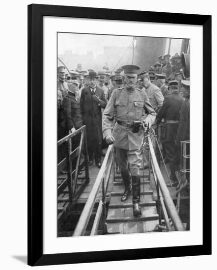 General John Joseph Black Jack Pershing Arriving in Boulogne, June 1917-null-Framed Giclee Print