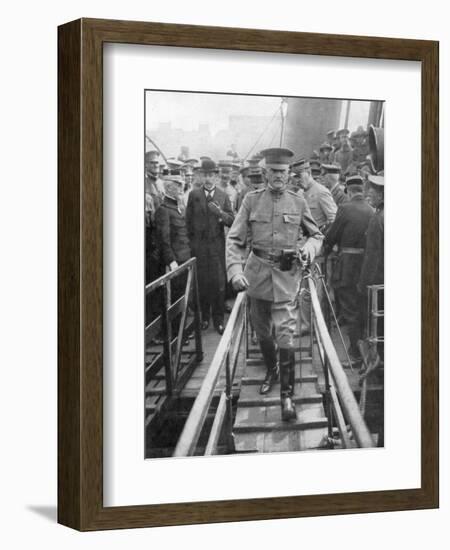 General John Joseph Black Jack Pershing Arriving in Boulogne, June 1917-null-Framed Giclee Print