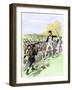 General John Stark Leading His New Hampshire Militiamen at Battle of Bennington, Vermont, c.1777-null-Framed Giclee Print