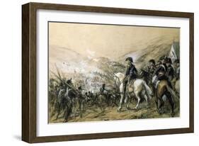 General Jose De San Martin in the Battle of Chacabuco, February 12, 1817-null-Framed Giclee Print