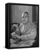 General Joseph W. Stilwell Posing for a Portrait-Myron Davis-Framed Stretched Canvas