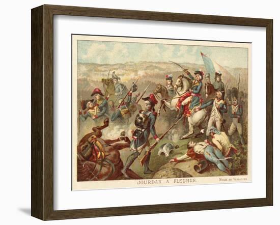 General Jourdan at the Battle of Fleurus, 1794-Jean Baptiste Mauzaisse-Framed Giclee Print