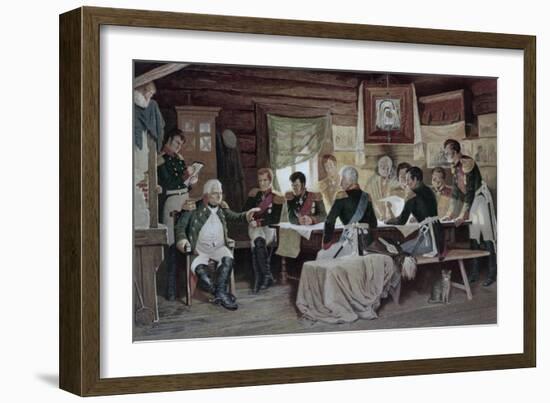 General Kutuzov with Men During Napoleonic War-Aleksei Danilovich Kivshenko-Framed Giclee Print