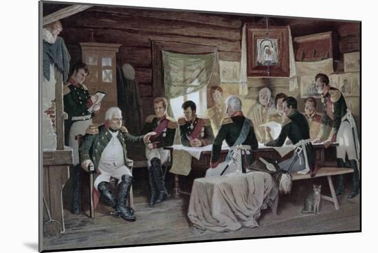 General Kutuzov with Men During Napoleonic War-Aleksei Danilovich Kivshenko-Mounted Giclee Print