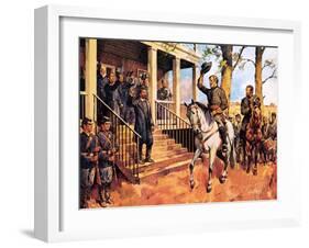 General Lee and His Horse 'Traveller' Surrenders to General Grant-McConnell-Framed Giclee Print