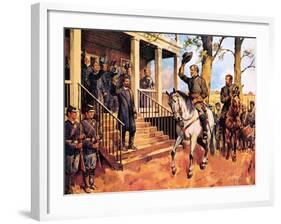 General Lee and His Horse 'Traveller' Surrenders to General Grant-McConnell-Framed Giclee Print