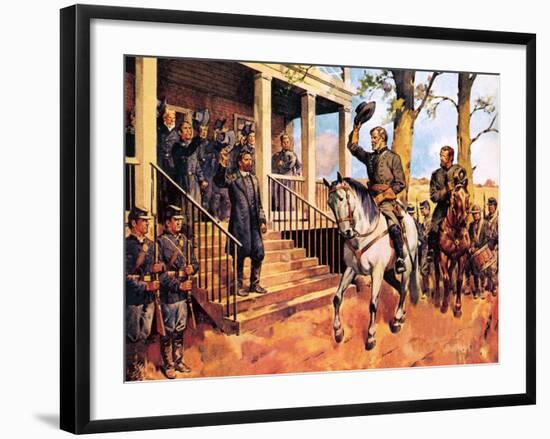 General Lee and His Horse 'Traveller' Surrenders to General Grant-McConnell-Framed Giclee Print