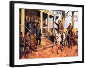 General Lee and His Horse 'Traveller' Surrenders to General Grant-McConnell-Framed Giclee Print