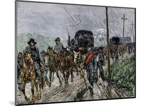 General Lee's Confederate Army Retreating South after the Battle of Gettysburg, c.1863-null-Mounted Giclee Print