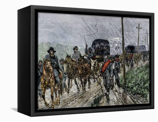 General Lee's Confederate Army Retreating South after the Battle of Gettysburg, c.1863-null-Framed Stretched Canvas