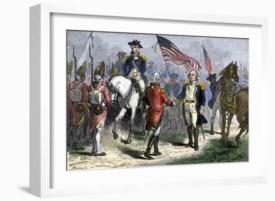 General Lincoln Receiving Lord Cornwallis's Sword from British General O'Hara, c.1781-null-Framed Giclee Print