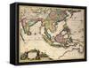 General Map Extending from India and Ceylon to Northwestern Australia by Way of Southern Japan-Nicholas Jansz Visscher-Framed Stretched Canvas