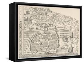 General Map of Moscow-null-Framed Stretched Canvas