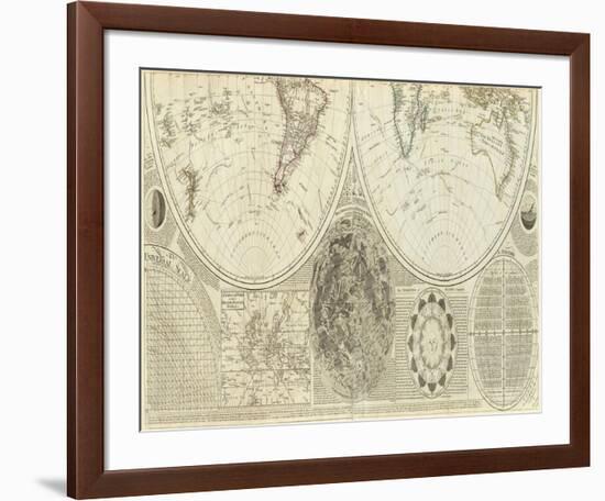 General Map of the World, or Terraqueous Globe, c.1787-Samuel Dunn-Framed Art Print