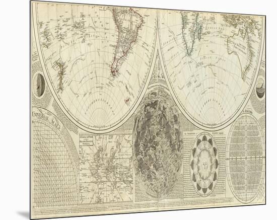 General Map of the World, or Terraqueous Globe, c.1787-Samuel Dunn-Mounted Art Print