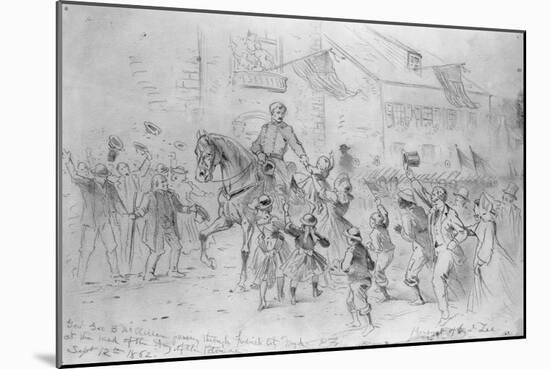 General Mcclellan Passing Through Frederick City, Maryland, September 12, 1862-Edwin Forbes-Mounted Giclee Print