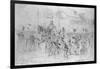 General Mcclellan Passing Through Frederick City, Maryland, September 12, 1862-Edwin Forbes-Framed Giclee Print