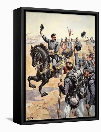General Mcclelland at the Battle of Antietam,September 17th 1862-Henry Alexander Ogden-Framed Stretched Canvas