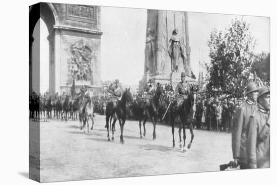 General Montuori and Italian Troops During the Victory Parade, Paris, France,14 July 1919-null-Stretched Canvas