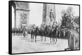 General Montuori and Italian Troops During the Victory Parade, Paris, France,14 July 1919-null-Framed Stretched Canvas