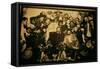 General Pancho Villa (1878-1923) and Emiliano Zapata with Comrades in the National Palace, Mexico?-null-Framed Stretched Canvas