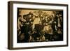 General Pancho Villa (1878-1923) and Emiliano Zapata with Comrades in the National Palace, Mexico?-null-Framed Photographic Print