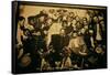 General Pancho Villa (1878-1923) and Emiliano Zapata with Comrades in the National Palace, Mexico?-null-Framed Stretched Canvas