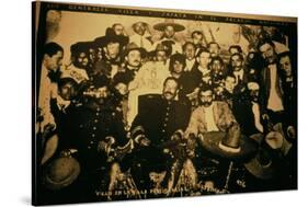 General Pancho Villa (1878-1923) and Emiliano Zapata with Comrades in the National Palace, Mexico?-null-Stretched Canvas