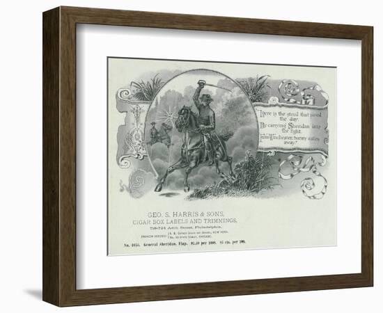 General Philip Sheridan Brand Cigar Box Label-Lantern Press-Framed Art Print