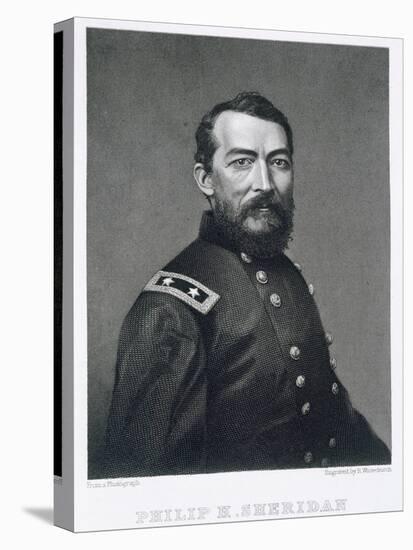 General Philip Sheridan, engraved from a photograph by Robert E. Whitechurch-null-Stretched Canvas