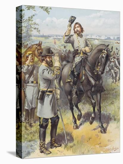 General Pickett Taking the Order to Charge from General Longstreet, Battle of Gettysburg, 3rd…-Henry Alexander Ogden-Stretched Canvas