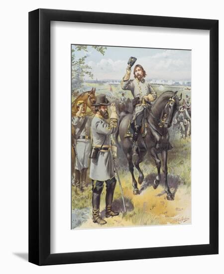 General Pickett Taking the Order to Charge from General Longstreet, Battle of Gettysburg, 3rd…-Henry Alexander Ogden-Framed Giclee Print