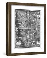 General Plan of the Town and Chateau of Versailles, with Its Gardens, Forests and Fountains-Pierre Lepautre-Framed Giclee Print