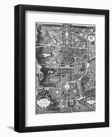 General Plan of the Town and Chateau of Versailles, with Its Gardens, Forests and Fountains-Pierre Lepautre-Framed Giclee Print