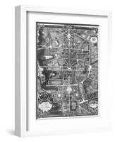 General Plan of the Town and Chateau of Versailles, with Its Gardens, Forests and Fountains-Pierre Lepautre-Framed Giclee Print