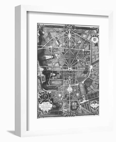 General Plan of the Town and Chateau of Versailles, with Its Gardens, Forests and Fountains-Pierre Lepautre-Framed Giclee Print